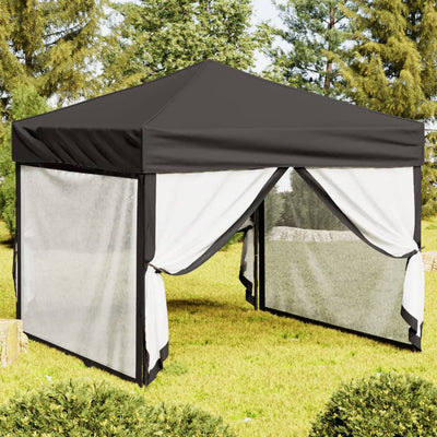 Stella Homewares Folding Party Tent with Sidewalls Anthracite 3x3 m
