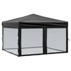 Stella Homewares Folding Party Tent with Sidewalls Black 3x3 m