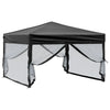 Stella Homewares Folding Party Tent with Sidewalls Black 3x3 m