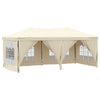 Stella Homewares Folding Party Tent with Sidewalls Cream 3x6 m
