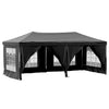 Stella Homewares Folding Party Tent with Sidewalls Black 3x6 m