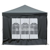 Stella Homewares Folding Party Tent with Sidewalls Black 3x6 m