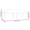 Stella Homewares Folding Party Tent with Sidewalls Black 3x6 m