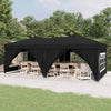 Stella Homewares Folding Party Tent with Sidewalls Black 3x6 m