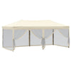Stella Homewares Folding Party Tent with Sidewalls Cream 3x6 m