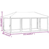 Stella Homewares Folding Party Tent with Sidewalls Cream 3x6 m
