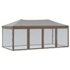 Stella Homewares Folding Party Tent with Sidewalls Taupe 3x6 m