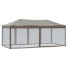 Stella Homewares Folding Party Tent with Sidewalls Taupe 3x6 m