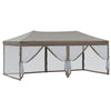 Stella Homewares Folding Party Tent with Sidewalls Taupe 3x6 m