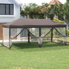 Stella Homewares Folding Party Tent with Sidewalls Taupe 3x6 m