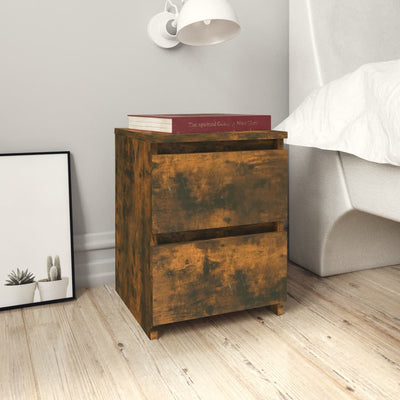 Stella Homewares Bedside Cabinets 2 pcs Smoked Oak 30x30x40 cm Engineered Wood