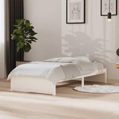 Stella Homewares Bed Frame without Mattress White Solid Wood 90x190 cm