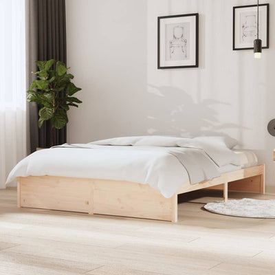 Stella Homewares Bed Frame without Mattress Solid Wood 135x190 cm