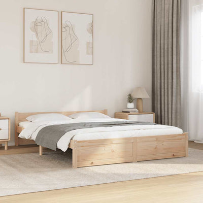 Stella Homewares Bed Frame without Mattress Solid Wood 135x190 cm