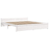 Stella Homewares Bed Frame without Mattress White Solid Wood 183x203 cm King