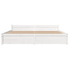 Stella Homewares Bed Frame without Mattress White Solid Wood 183x203 cm King