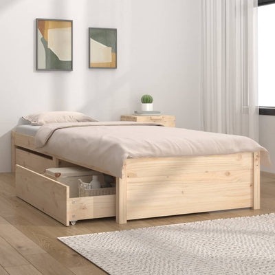 Stella Homewares Bed Frame without Mattress with Drawers 90x190 cm