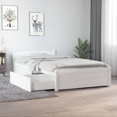 Stella Homewares Bed Frame without Mattress with Drawers White 90x190 cm