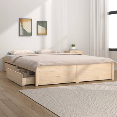 Stella Homewares Bed Frame without Mattress with Drawers 135x190 cm