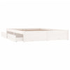 Stella Homewares Bed Frame without Mattress with Drawers White 135x190 cm