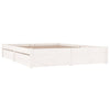 Stella Homewares Bed Frame without Mattress with Drawers White 183x203 cm King