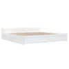 Stella Homewares Bed Frame without Mattress with Drawers White 183x203 cm King