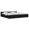 Stella Homewares Bed Frame without Mattress with Drawers Black 183x203 cm King