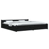 Stella Homewares Bed Frame without Mattress with Drawers Black 183x203 cm King
