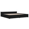 Stella Homewares Bed Frame without Mattress with Drawers Black 183x203 cm King
