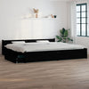 Stella Homewares Bed Frame without Mattress with Drawers Black 183x203 cm King