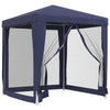 Stella Homewares Party Tent with 4 Mesh Sidewalls Blue 2x2 m HDPE