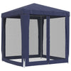 Stella Homewares Party Tent with 4 Mesh Sidewalls Blue 2x2 m HDPE