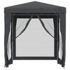 Stella Homewares Party Tent with 4 Mesh Sidewalls Anthracite 2x2 m HDPE