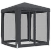 Stella Homewares Party Tent with 4 Mesh Sidewalls Anthracite 2x2 m HDPE