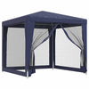 Stella Homewares Party Tent with 4 Mesh Sidewalls Blue 2.5x2.5 m HDPE