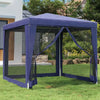 Stella Homewares Party Tent with 4 Mesh Sidewalls Blue 2.5x2.5 m HDPE