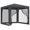 Stella Homewares Party Tent with 4 Mesh Sidewalls Anthracite 2.5x2.5 m HDPE