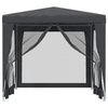 Stella Homewares Party Tent with 4 Mesh Sidewalls Anthracite 2.5x2.5 m HDPE