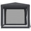 Stella Homewares Party Tent with 4 Mesh Sidewalls Anthracite 2.5x2.5 m HDPE