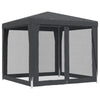 Stella Homewares Party Tent with 4 Mesh Sidewalls Anthracite 2.5x2.5 m HDPE