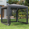 Stella Homewares Party Tent with 4 Mesh Sidewalls Anthracite 2.5x2.5 m HDPE