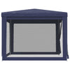 Stella Homewares Party Tent with 4 Mesh Sidewalls Blue 3x3 m HDPE