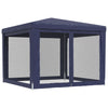 Stella Homewares Party Tent with 4 Mesh Sidewalls Blue 3x3 m HDPE