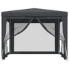 Stella Homewares Party Tent with 4 Mesh Sidewalls Anthracite 3x3 m HDPE