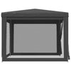 Stella Homewares Party Tent with 4 Mesh Sidewalls Anthracite 3x3 m HDPE