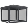 Stella Homewares Party Tent with 4 Mesh Sidewalls Anthracite 3x3 m HDPE