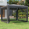 Stella Homewares Party Tent with 4 Mesh Sidewalls Anthracite 3x3 m HDPE