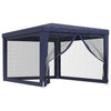 Stella Homewares Party Tent with 4 Mesh Sidewalls Blue 3x4 m HDPE