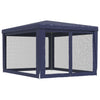 Stella Homewares Party Tent with 4 Mesh Sidewalls Blue 3x4 m HDPE