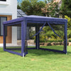 Stella Homewares Party Tent with 4 Mesh Sidewalls Blue 3x4 m HDPE